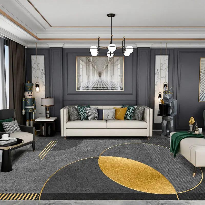 Light Luxury Geometric Carpet Home Lounge Large Area Rug Living Room Decoration Carpets Soft Bedroom Rugs Thick Entrance Doormat