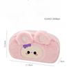 Kawaii Cartoon Cute Cat Plush Pouch Pencil Case Zipper Fluffy Large Capacity Pen Bag School Stationery Storage Bag