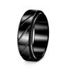 8mm Titanium Steel Punk Rotatable Decompression Ring with Woven Mesh and 18K Vacuum Plating