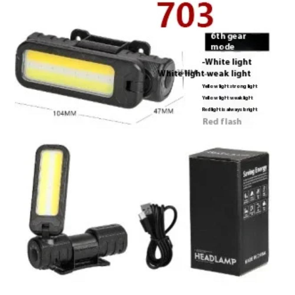 USB Rechargeable Headlamp Portable Flashlight COB LED Work Light  Rotatable Magnetic and Waterproof Lamp for Car Repair