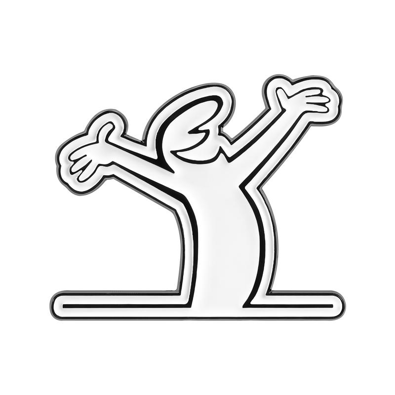 Fun Emotion Figure Enamel Pin Simple Outline Goofy Gesture Line Alloy Brooches Lapel Fashion Badge Jewelry Gift For Friends