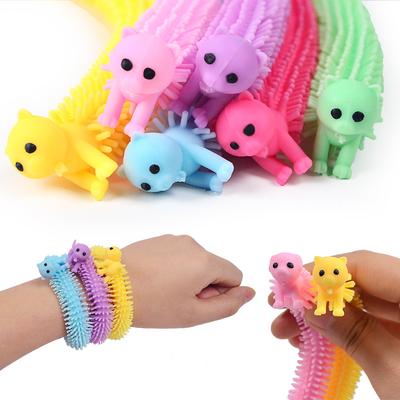 6PCS Funny Unicorn Pull Worm Noodle Fidget Toys Stretch String TPR Rope Anti Stress Toys String Stress Relief Autism Vent Toy