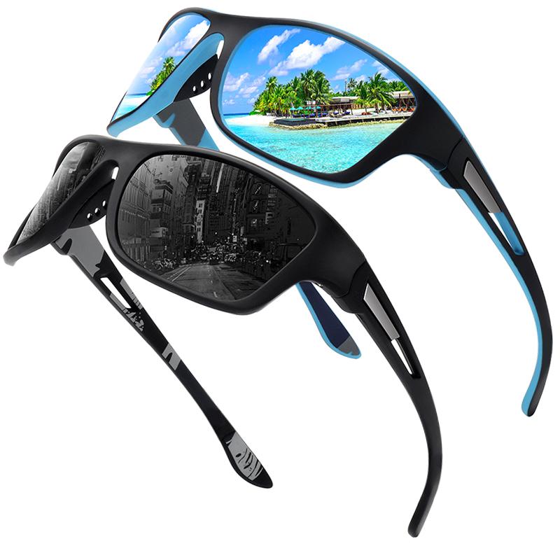 WOWSUN Polaryzacyjne Okulary Sportowe dla Mężczyzn Kobiet, Wędkowanie Jazda Prostokątne Gogle Ochrona UV400 AA122