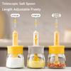 Yousheng Seasoning Jar Glass Spice Dispenser Quantitative Countertop Kitchen Canister Sugar Bowl Condiment Bottle with Telescopic Spoon