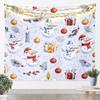 Merry Christmas Tapestry Xmas Ornaments Wall Hanging Blanket Snowman Snowflake Wall Art for Living Room Bedroom Decoration
