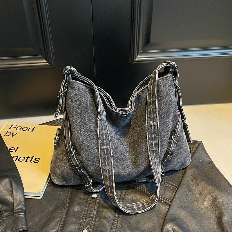 Damen Mom Bag Denim Große Kapazität Stilvolle One-Shoulder Hand Crossbody Bag für Frauen