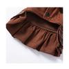 Pet Brown Plaid Dress  Autumn Winter Hoodie Cat Teddy Jacket Dog Dresses Puppy Clothes Draw Comfortable Warm Pet Bow Skirt