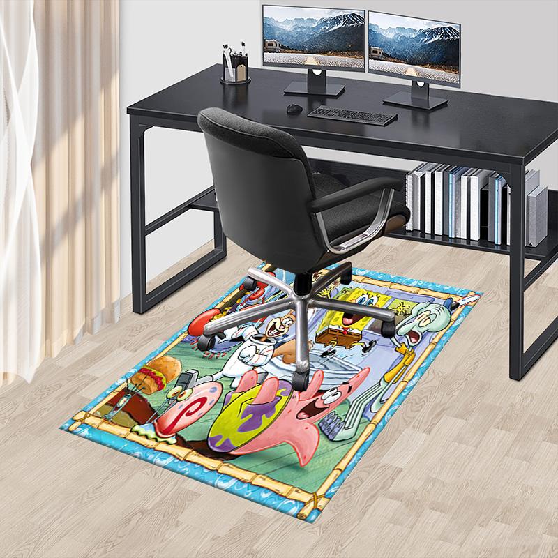 Spongebob'S Crazy Friends Carpet For Playroom Bedroom Living Room Sofa Home Decorkids Game Area Rug Nonslip Floor Mat