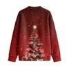 Women's Fashion Casual Button Front Christmas Print Coat