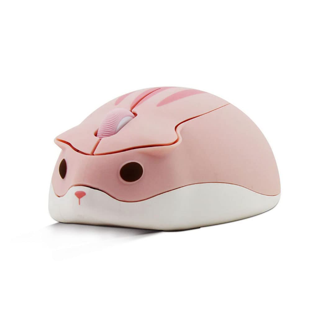 

Wireless Hamster Cute Animal Medium Wireless USB Cute Character Mouse for Women and Compatible with and MacBooks 2.4GHz Mouse, Shape, Design, Size, рожевий