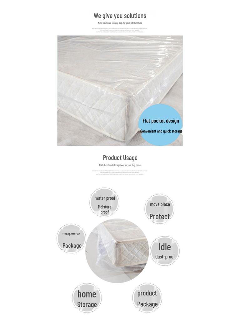 Silk Mattress Storage Bag - Large, Thickened Plastic for Moving