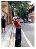 Unisex Retro Wide-Leg Star Patchwork Jeans