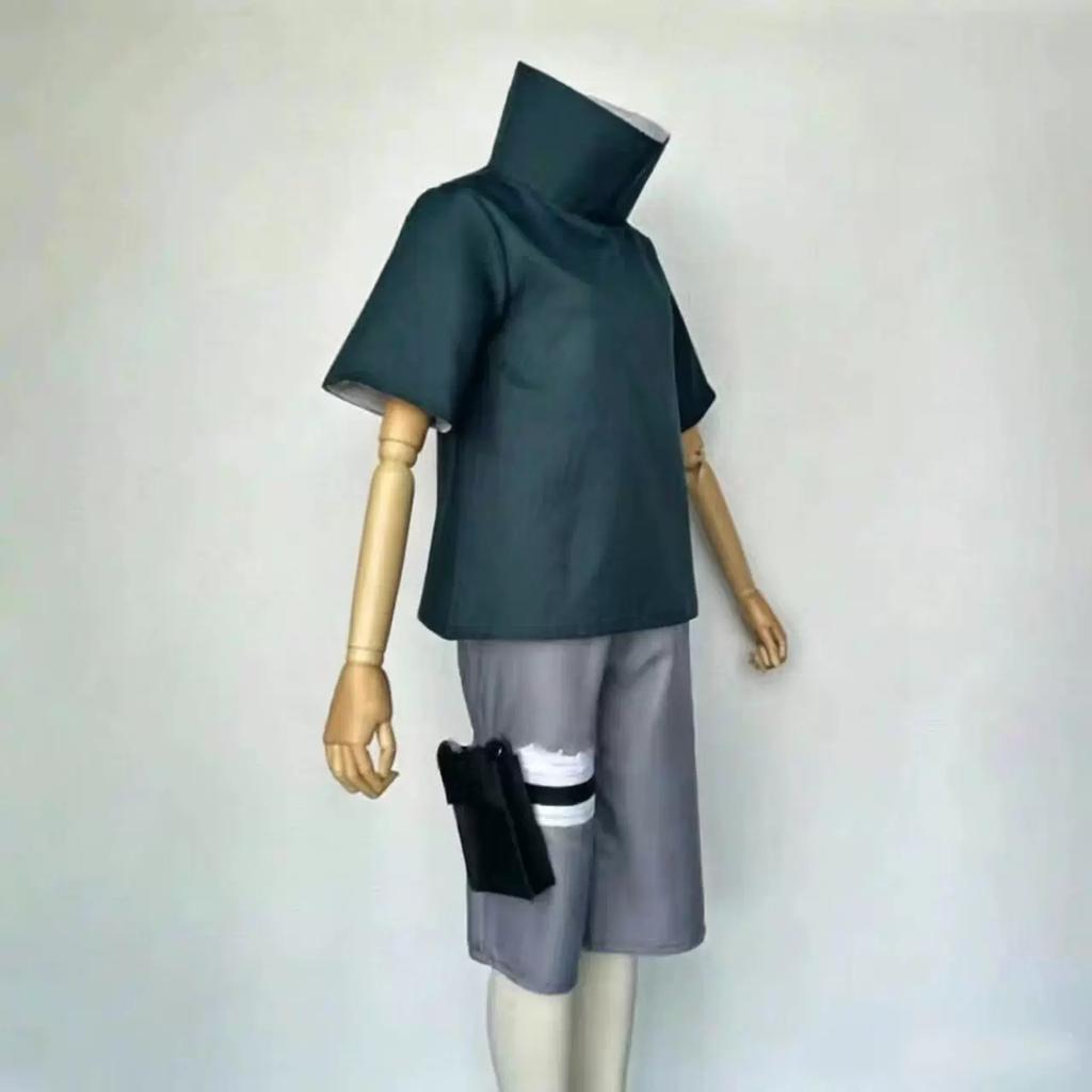 Kid Shisui Uchiha Cosplay Full Set, Naruto Young Shisui Anime Costume with Wig and Shoes