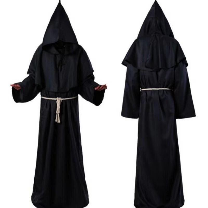 Halloween Medieval Monk Wizard Cloak with Hood
