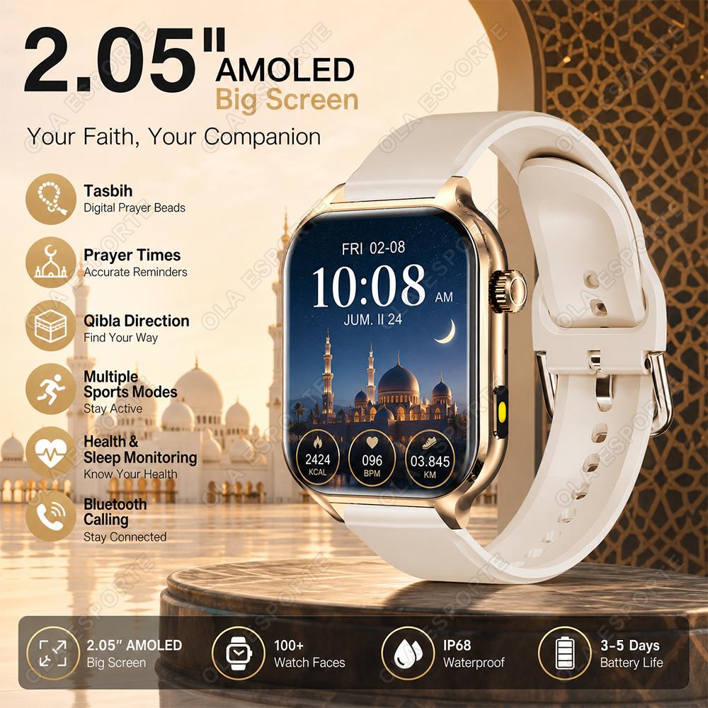 2026 New Muslim Smart Watch Heart Rate Sleep Health Monitor Rosary Pilgrimage Smartwatch Multiple Sports Modes Waterproof H10 2