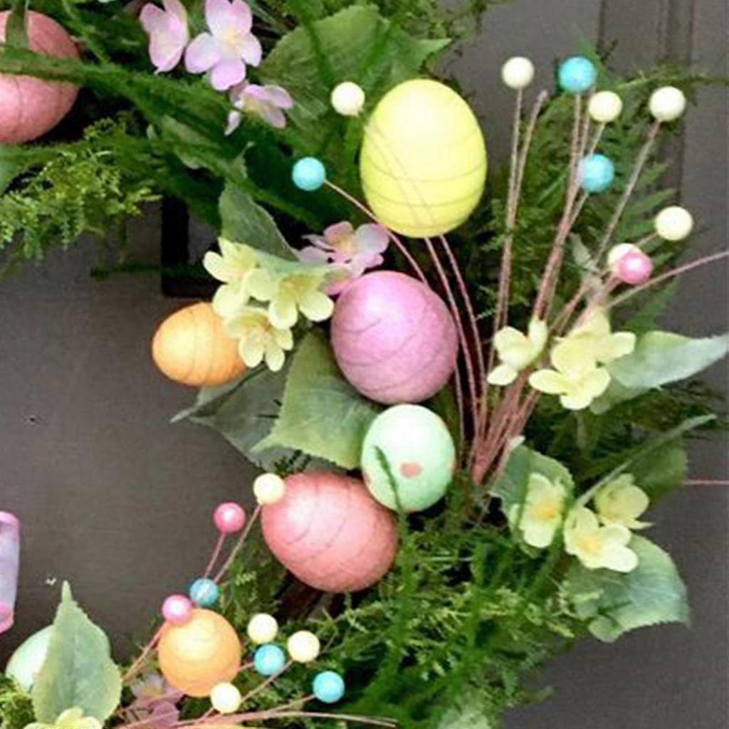 Bestseller Artificial Easter Wreath,18 Easter Egg Wreath Colorful Berry Wreath for Easter