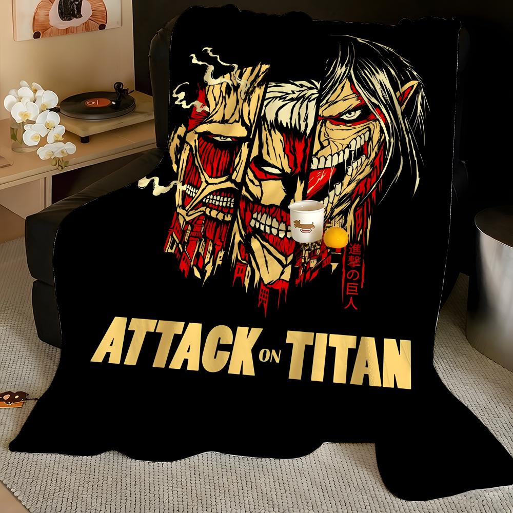 Anime A-Attack o-on T-Titan Throw Flannel Blanket, Soft Warm, Durable & Washable cute Cool
