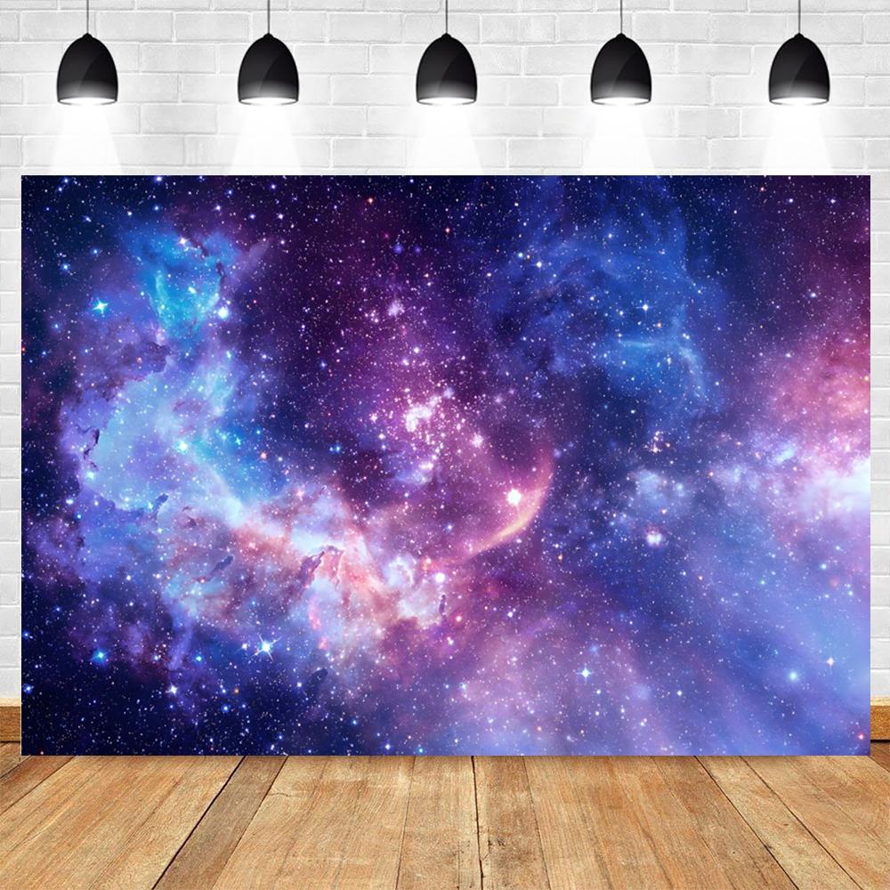 Cosmic Galaxy Backdrop Starry Sky Milky Way Stars Universe Space Theme Photo Background Baby Shower Birthday Party Decor Banner