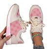 Hiking shoes women's new large size flower lace-up color matching breathable women's casual sports shoes