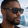 KAJILA Men's European 2025 Stylish Polarized Square Frame Sunglasses with Hinged Temples for UV Protection