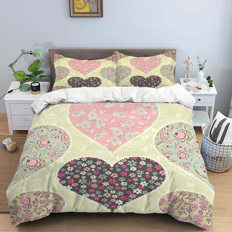 Cartoon Love HD Print Bedding Sett Children King Size Bedding Set Boy Girl's Bed Double Bed Duvet Covers Pillowcase Bedding Se