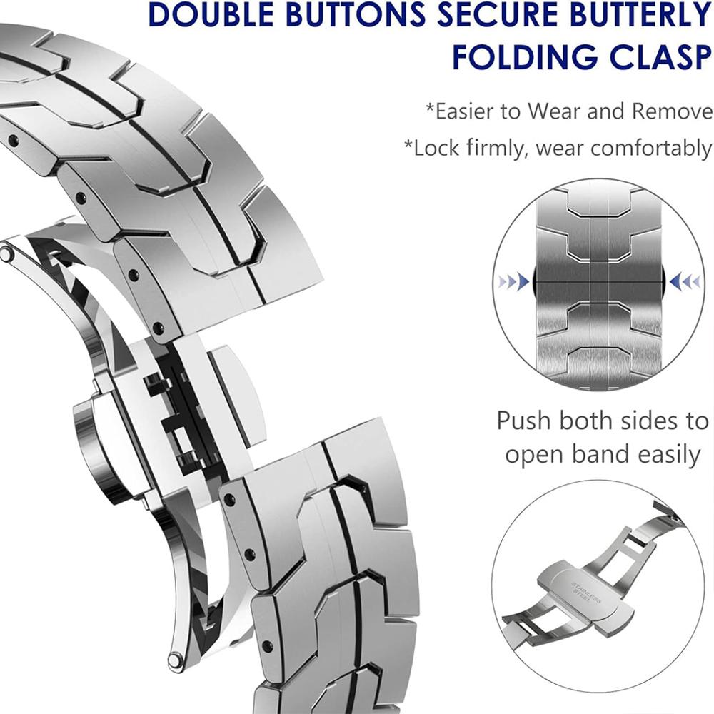 Rüstung Metallarmband für Samsung Galaxy Watch 8 classic 46mm 44mm 40mm Edelstahl Armband correa pulseira Galaxy Watch 8 Band