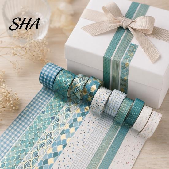 Repositionable Tape 10 Rolls Metallic Foil Washi Tape, Decorative Masking Tapes for Junk DIY Craft Journal Supplies, Arts, Crafts, Planners,