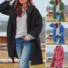 Autumn Women's Windbreaker Jacket Stylish Hooded Women's Overcoat with Pockets Long Sleeves Windproof Design for Fall Winter for Daily