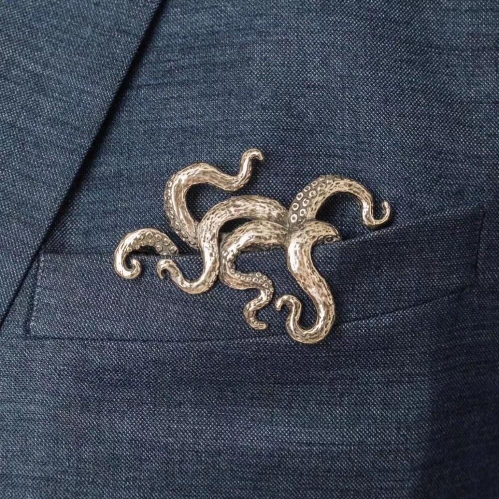 Crocodile Pattern Animal Shaped Brooch Heavy Duty Gentleman Suit Brooch  Shirt Accessory