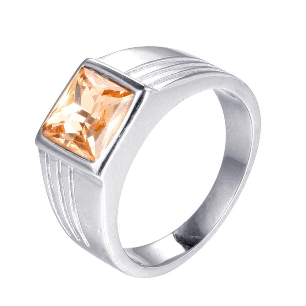 Multi Color Stone Rings for Men Women Hip Hop Punk High Quality Stainless Steel Ring Charm Party Jewelry Gift