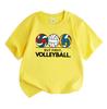 Kids Boys Girls 100% Cotton Crew Neck Short Sleeve T-Shirt, Cute Volleyball Pattern But First Volleyball Graphic Casual Comfy Tee for Children Daily S