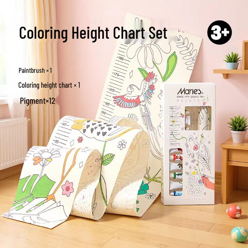 Mali Kids' Interactive Watercolor Height Chart - Parent-Child Educational Game, Easy Wall Removal.