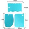 3 PCS Dough Scraper Bowl Scraper Cake Scraper Plastic Dough Cutter Serrated Edge Scraper Curved Edge Scraper Food Scraper for Bread Dough Cake, Blue