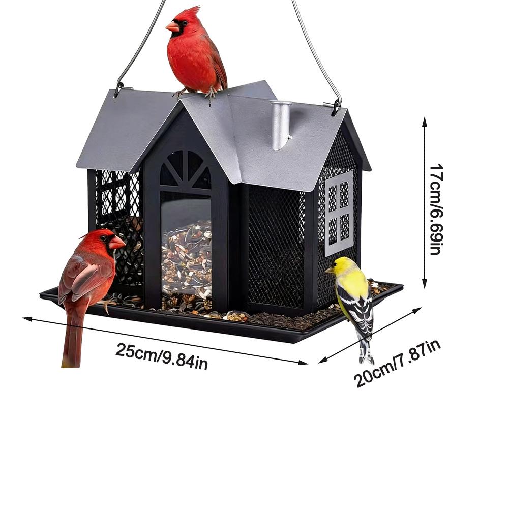Solar Bird Feeders House For Outdoors Hanging Squirrel Proof Bird Supplies Bird Accessories Small Animal Supplies
