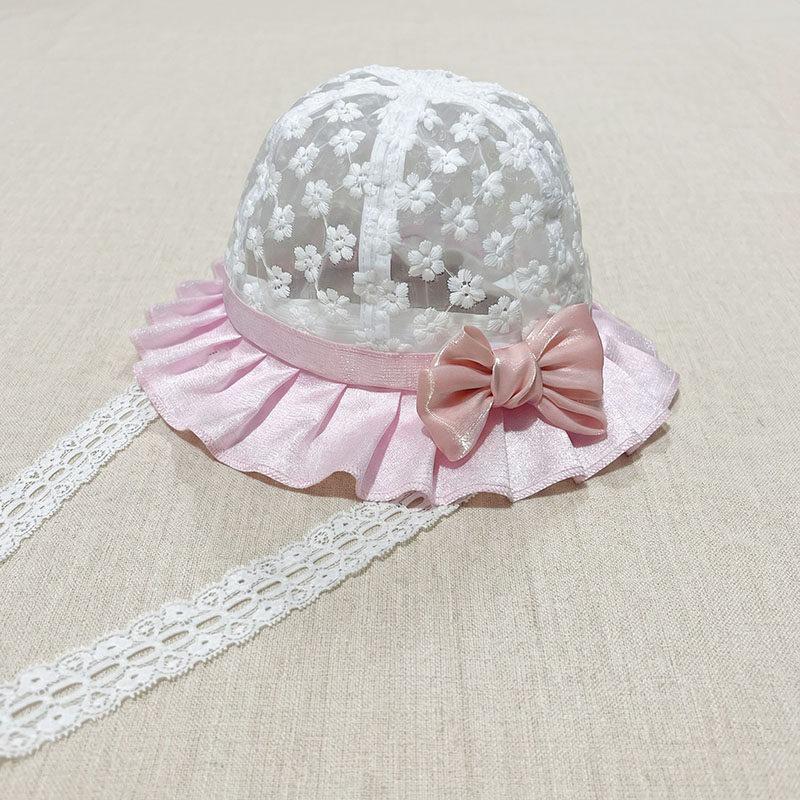 Girl's Lace Sun Protection Bucket Hat - Breathable, Beach-Ready Summer Style