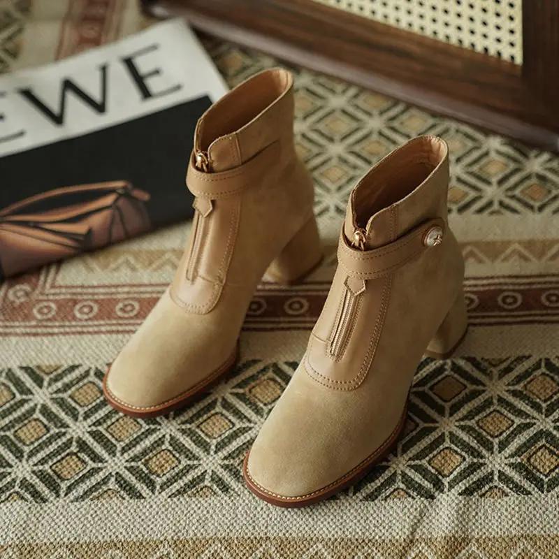Fashion Ankle Boots for Women Elegant With Medium Heels Large Size Warm Fashion 2024 Woman Short Shoes Designer Luxury Trend Y2k Booties