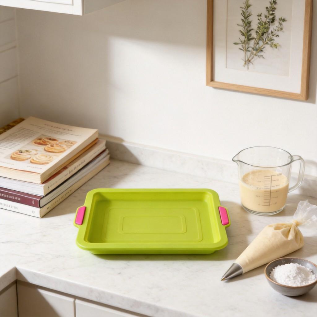 Silicone Baking Pan Rectangular Cake Mold With Easy Release For Home Baking And Swiss Roll Making