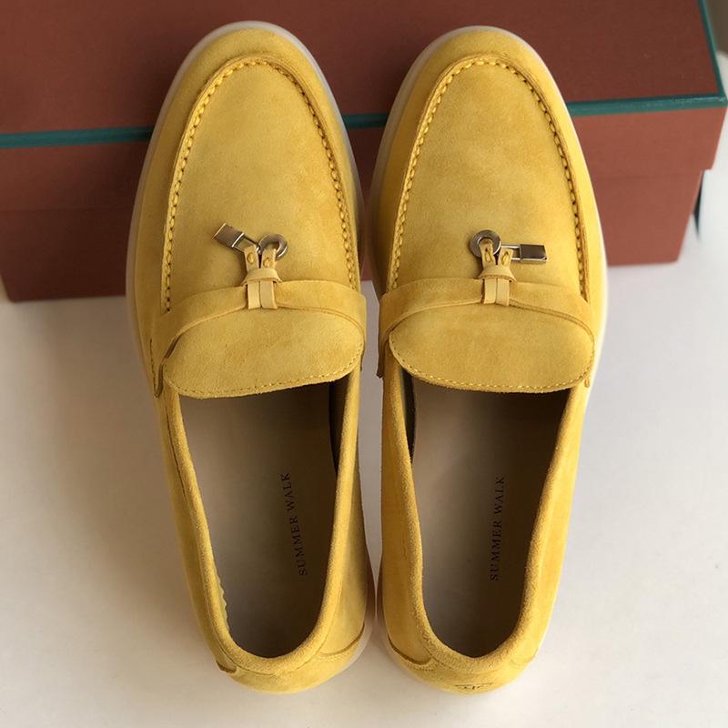 Europeiska & Amerikanska Mockasiner i Kohud - Mjuk Sula Brittisk Stil Slip-on Dam Casual Skor