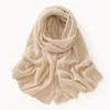High-End Women's Cashmere Cable Knit Warm Scarf - Neck Protection, Heavyweight, Solid Color
