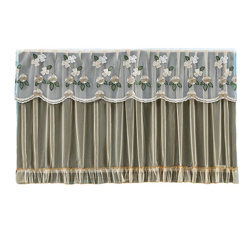 

32 дюйма Вышитый Пылезащитный чехол для телевизора Тканевая Пылезащитная штора Гостиная Кружево Волнистый край Дизайн Пылезащитный чехол Элегантность 80x55см 32 Inches коричневый