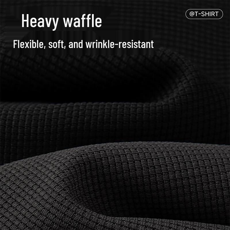Mark Fairwhale Men's V-Neck Layered Look Waffle Knit T-Shirt