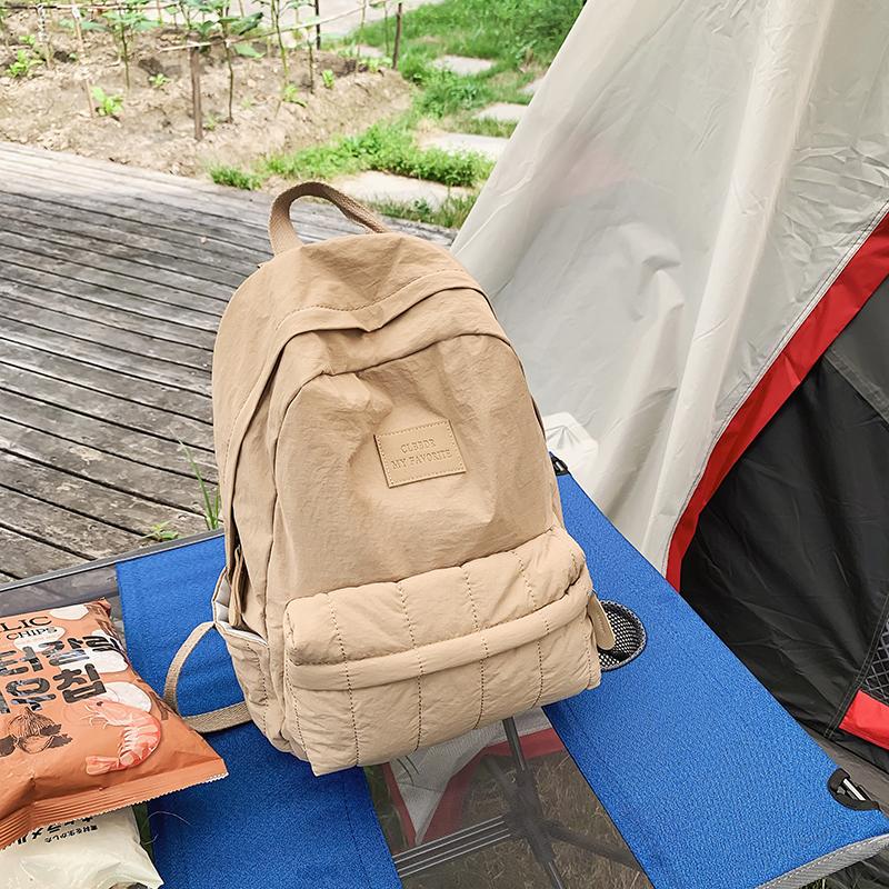 Student School Bag Men's Solid Color Backpack Women's Large Capacity Backpack