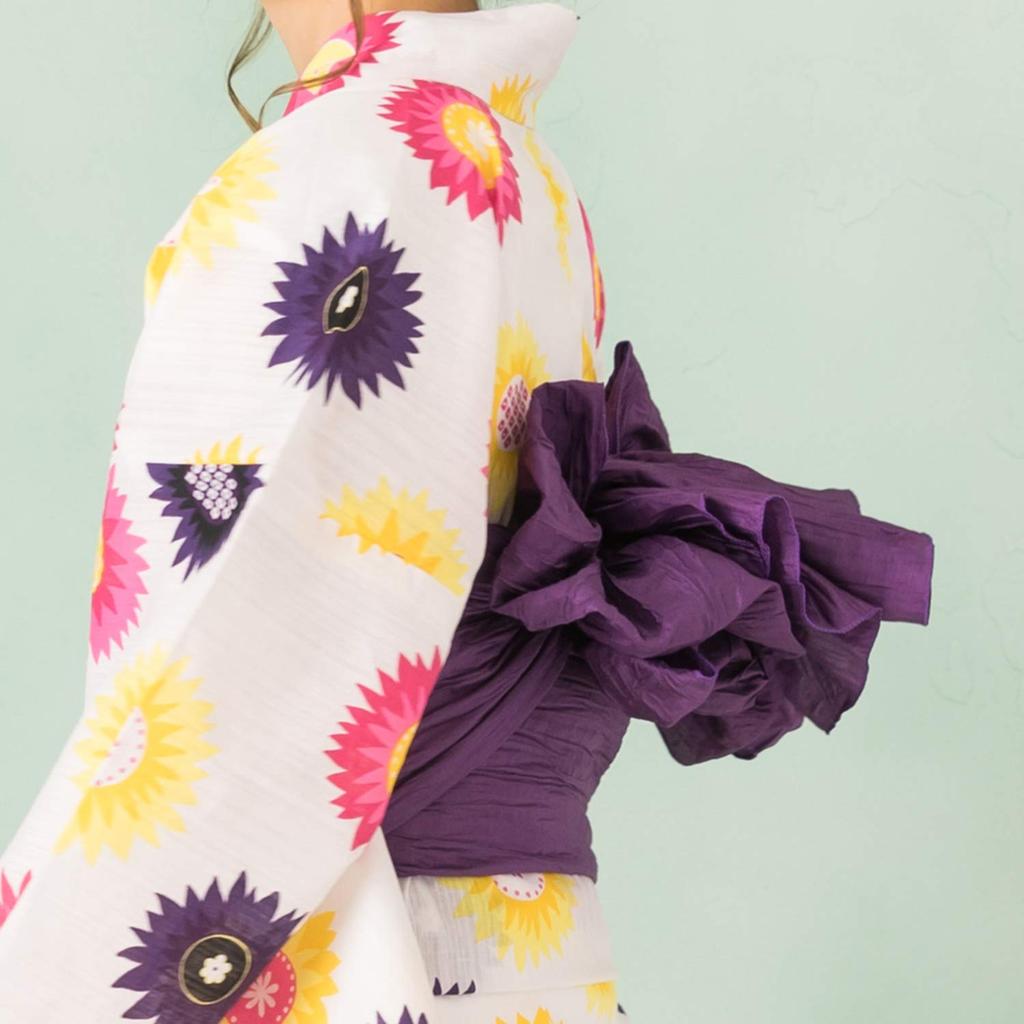 KYOETSU Wrinkled Obi Size 34 Women's Belt, (Grape)