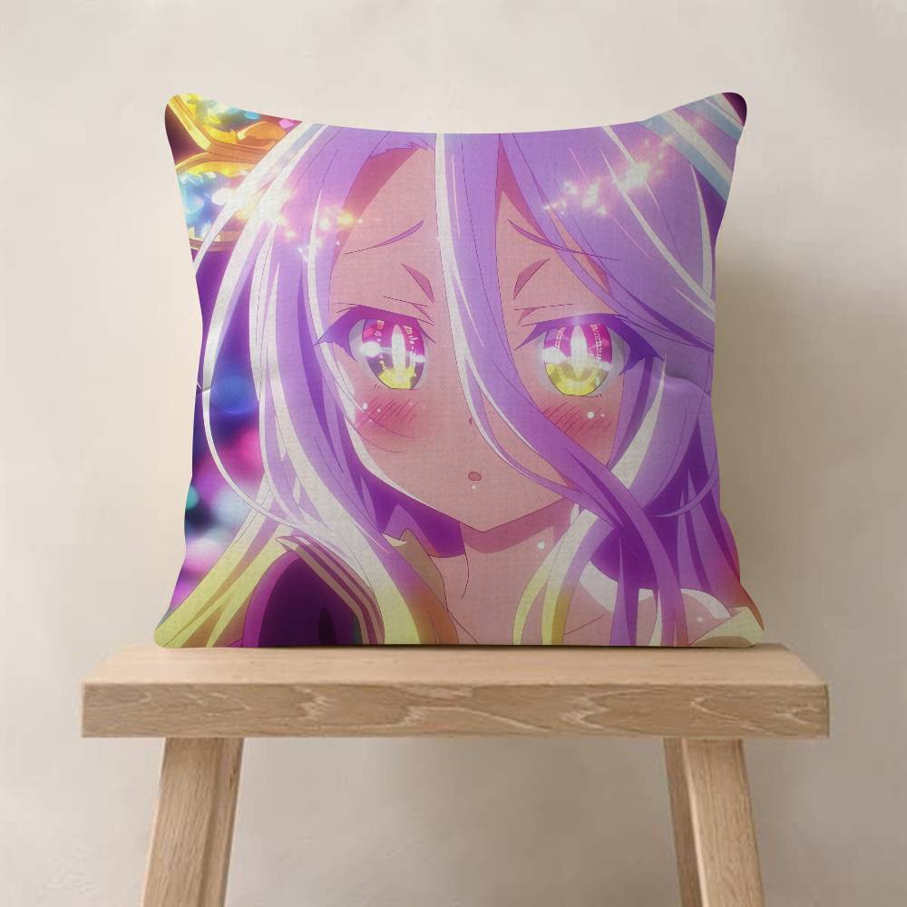 Anime NO GAME NO LIFE Pillow Cover Sofa Cushion Cover Home Room Decoration Children Gift