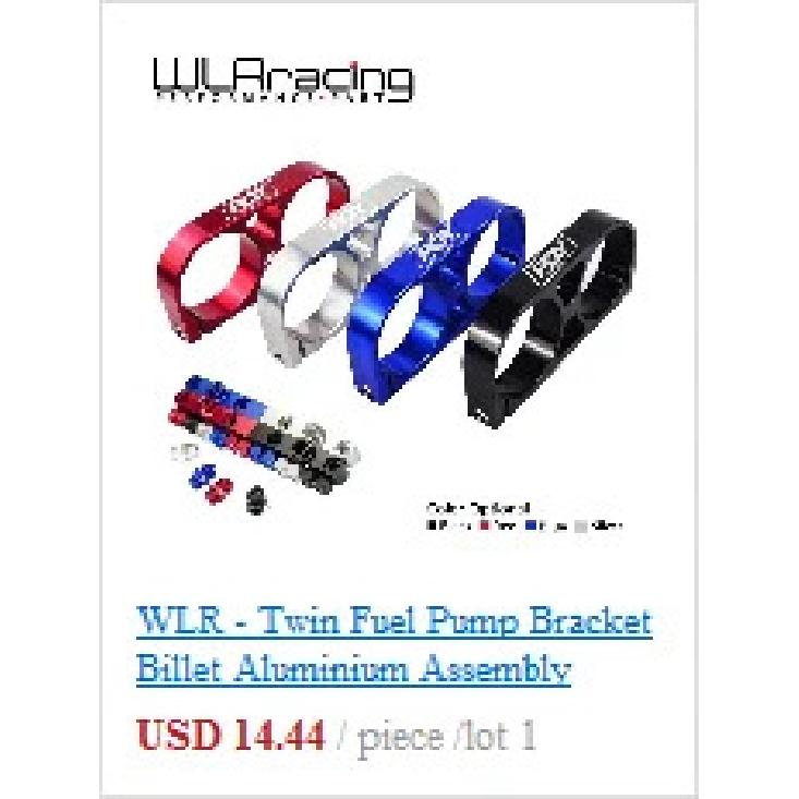 WLR - Twin Fuel Pump Bracket Billet Aluminium Assembly OUTLET Manifold In Black for 044 Fuel Pump With PQY Logo