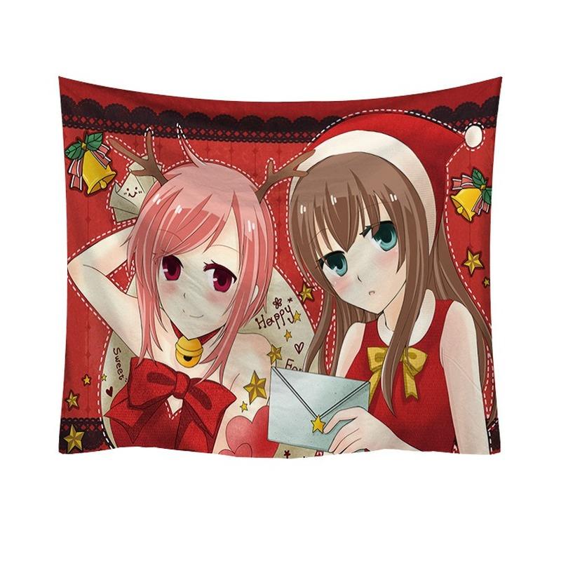 

Украшение дома с рисунком девушки, Рождественская серия, гобелен с принтом, настенное покрытие, фон для комнаты, настенное покрытие 230x180 см, Tapiz 100x75cm