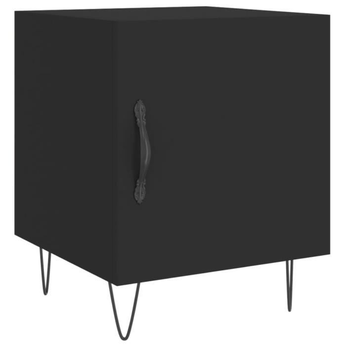 VidaXL Bedside Table Black 40x40x50 Cm Engineered Wood 827550