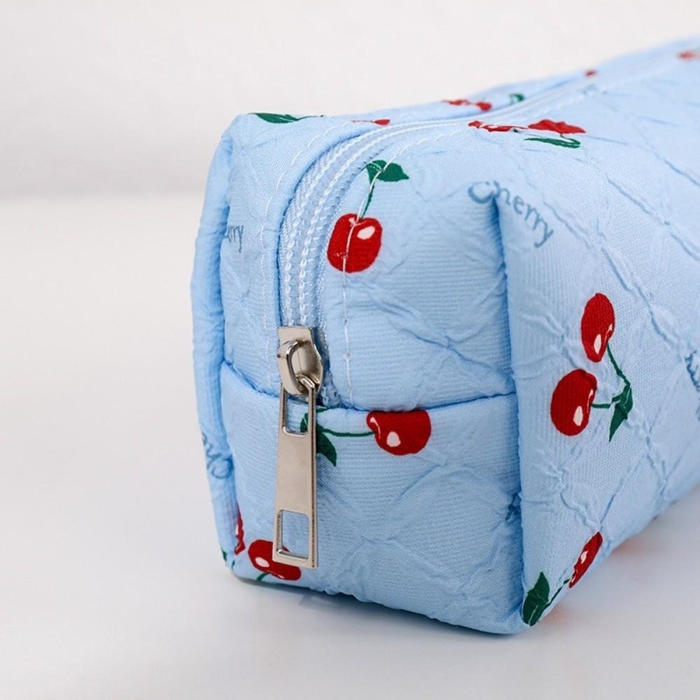 Large Capacity Pencil Case Cherry Print Stationery Bag Kawaii Pencil Pouch  Students