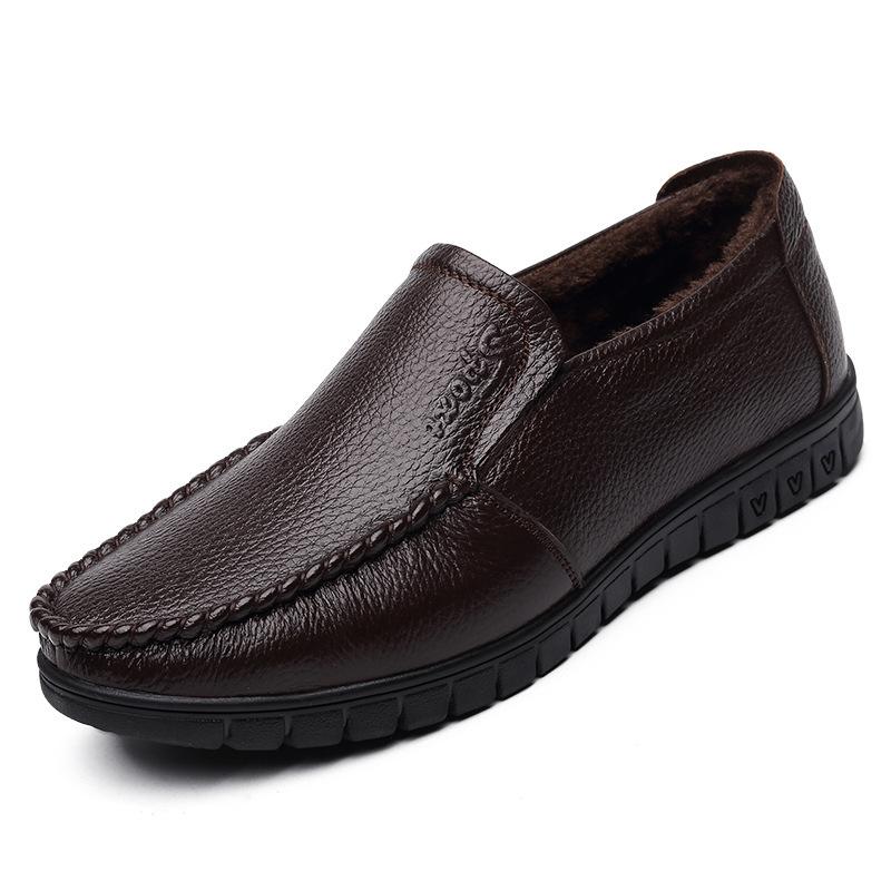 Spring and Autumn Men's Shoes One Pedal Business First Layer Cowhide Men's Versatile Breathable Casual Leather Shoes Driving Shoes