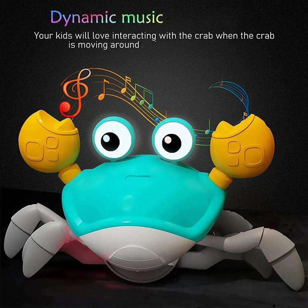 1pc Escape Crab Auto-sensing Function Children Crawling Avoiding Obstacles Electronic Pet With Music